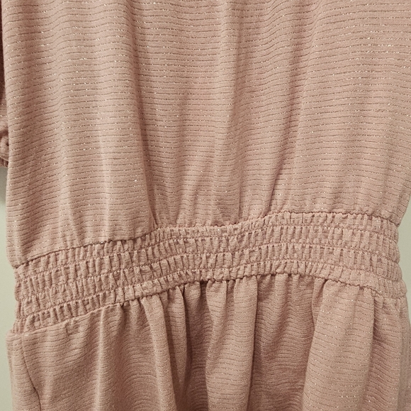 LC Lauren ConRad off shoulder shirt Pink W/Silver Metallic Stripes Size XS Woman - Picture 8 of 11